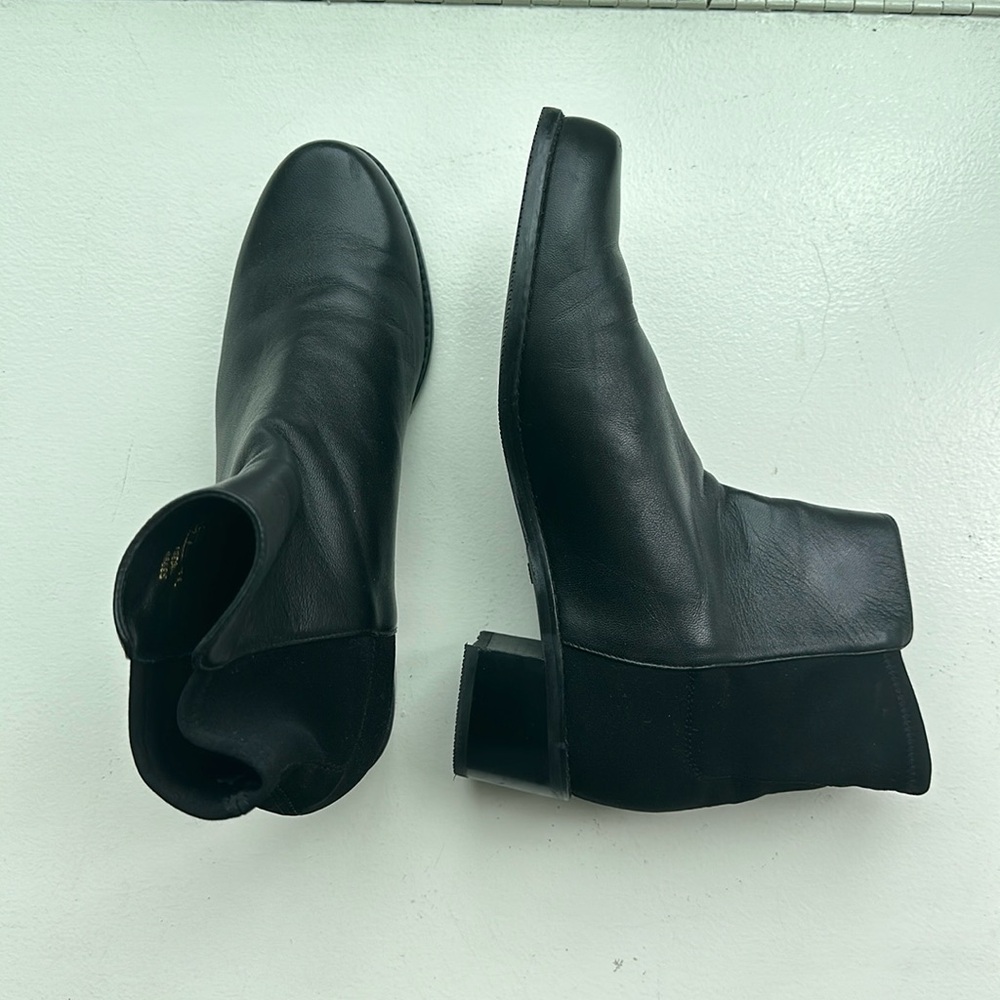 Stuart Weitzman bootie. Worn once. Perfect condition. Black leather bootie.